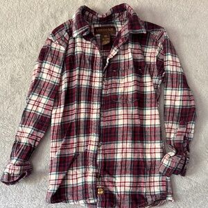 Kids Plaid Button Down Shirt - Red, Black, and White